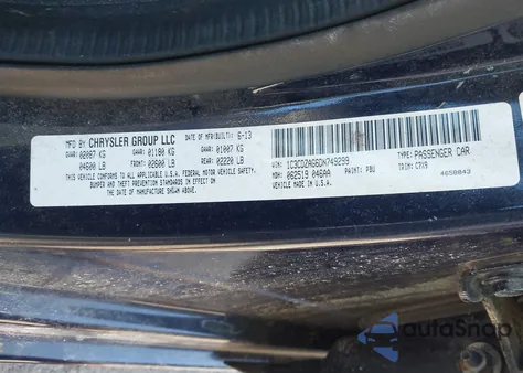 2013 Dodge Avenger Se V6 z USA, uszkodzony, nr VIN 1C3CDZAG6DN749299